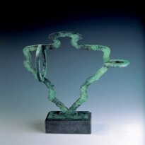 "Sterke Man" brons hoogte ca. 43 cm kunstenaar: Peter Jansen